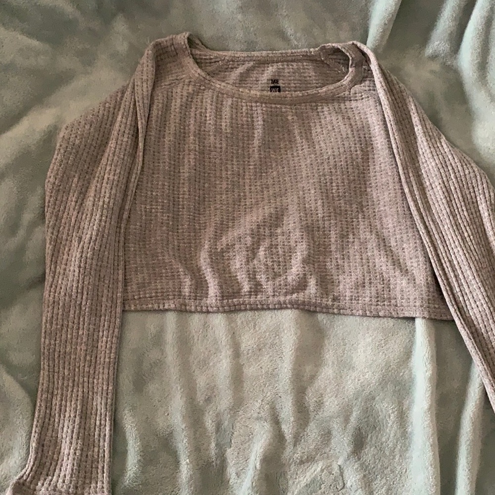 Me to We grey cropped shirt from Pacsun!